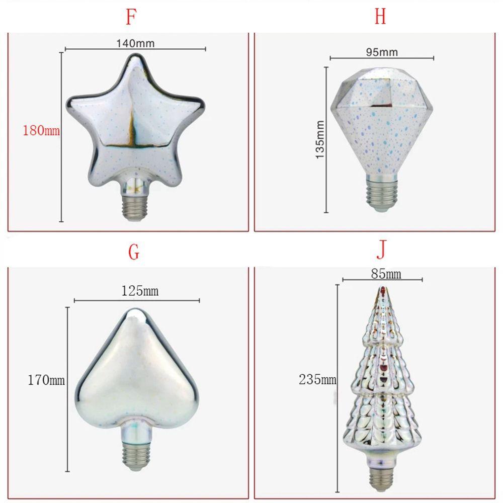 HARRIETT Bóng Đèn LED 3D Bằng Kính Phong Cách Vintage Độc Đáo Trang Trí Nhà Cửa