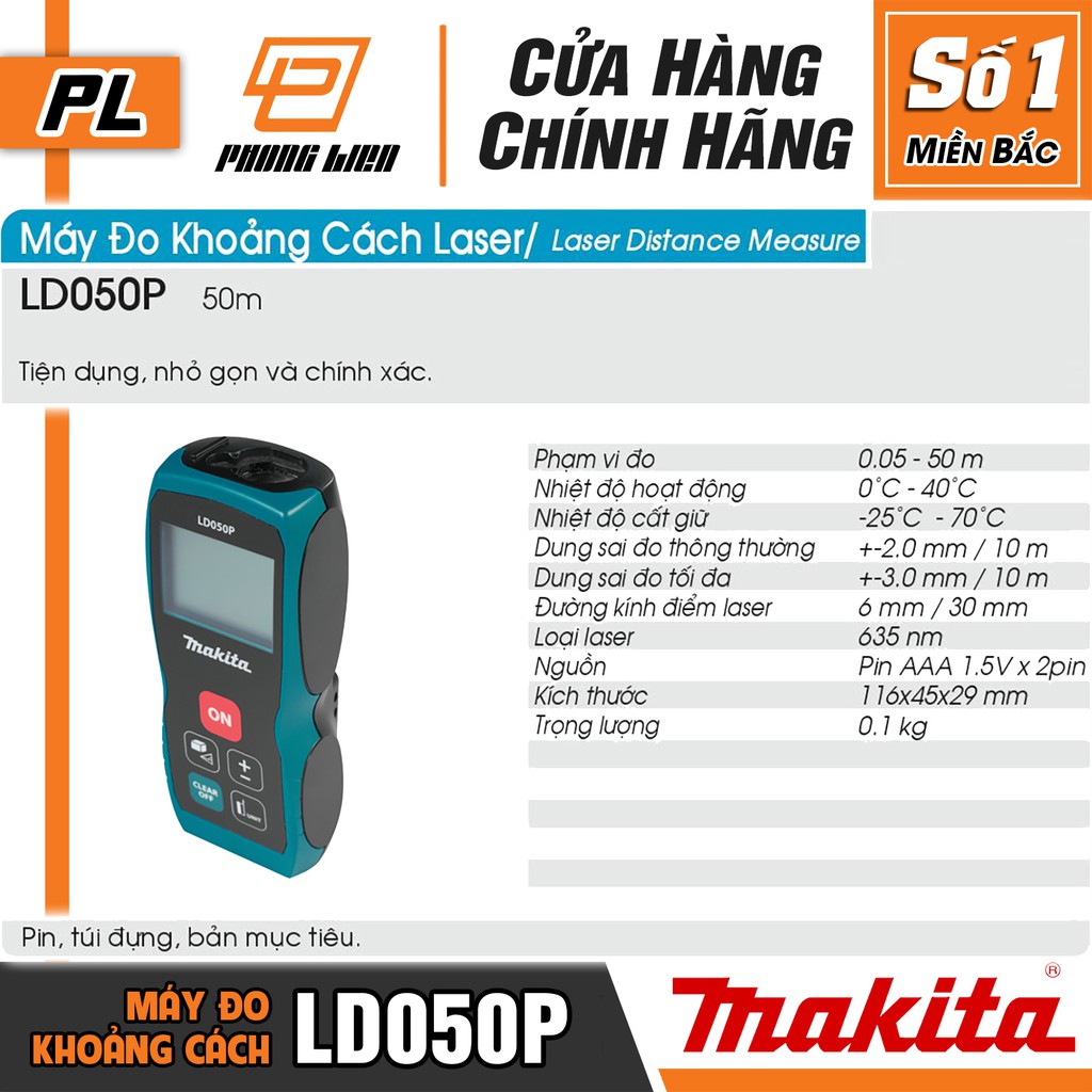 Máy Đo Khoảng Cách Laser Makita LD050P - Hàng Chính Hãng