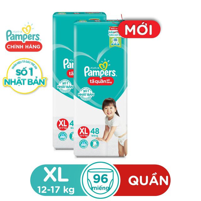 Bỉm Pampers Quần Giữ Đang Mới Gói Cực Đại M74/L68/XL62/XXL56