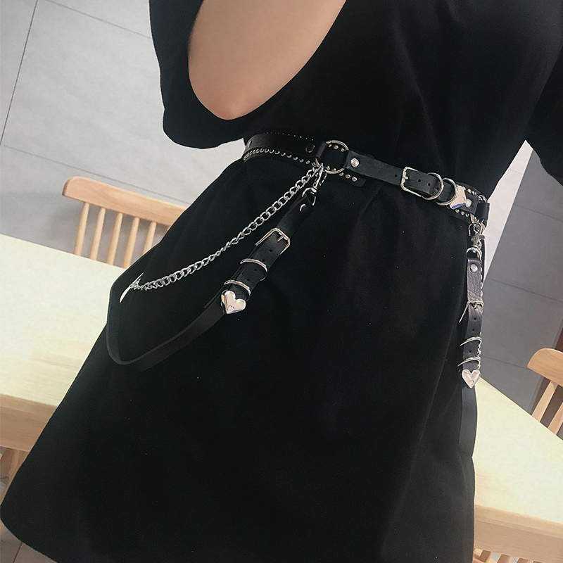Thắt Lưng Thời Trang Phối Dây Xích Cá Tính