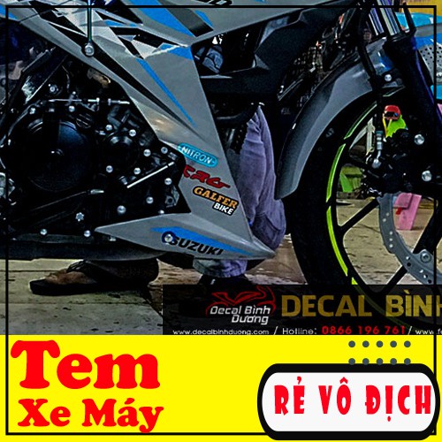Tem Trùm Xe Satria 🍀 FREESHIP 🍀 Xanh Bạc Thể Thao