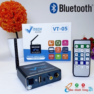 Bộ chuyển quang Vitech OPTICAL sang AV tích hợp bluetooth, USB, Micro điều khiển từ xa bằng Remote - BẢO HÀNH 24 THÁNG