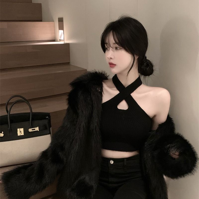 Áo COZOKC dệt kim kiểu dáng đơn giản quyến rũ cho nữ