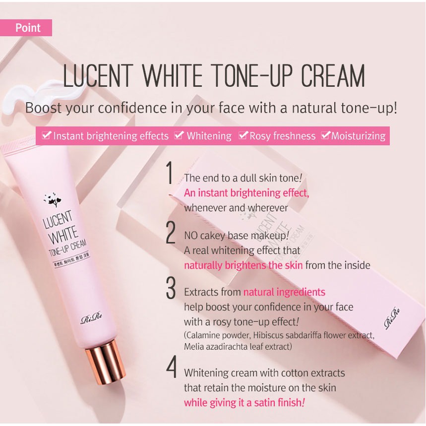 AUTH_BILL Kem dưỡng trắng da nâng tone RIRE Lucent white tone up cream