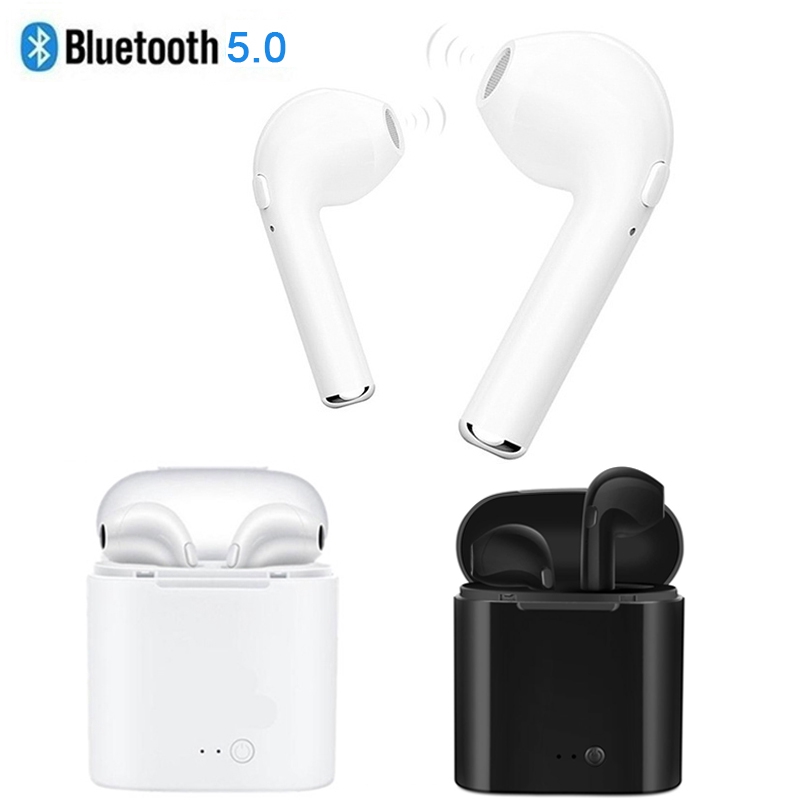 Tai nghe i7s TWS không dây kết nối bluetooth âm thanh nổi kèm hộp sạc cho các dòng điện thoại thông minh