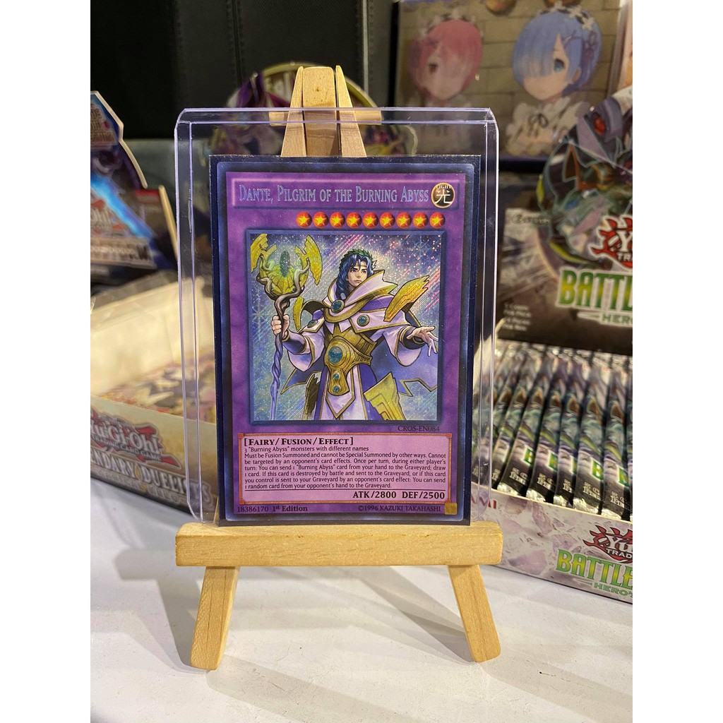 Lá bài thẻ bài Yugioh Dante Pilgrim of the Burning Abyss – Secret Rare - Tặng bọc bài nhựa bảo quản