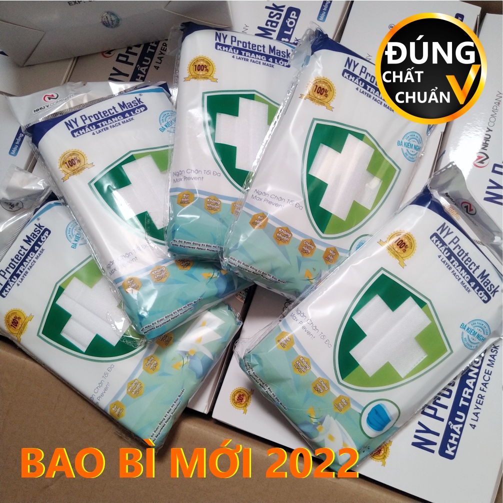 Khẩu trang y tế 4 LỚP vải lọc kháng khuẩn NHƯ Ý màu trắng dày dặn loại tốt  SHOP ĐÚNG CHẤT ĐÚNG CHUẨN