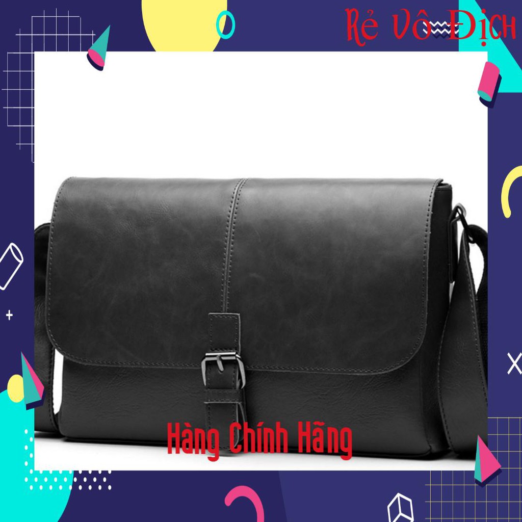Túi đeo chéo da 4U lịch lãm DN297 (đen - nâu)