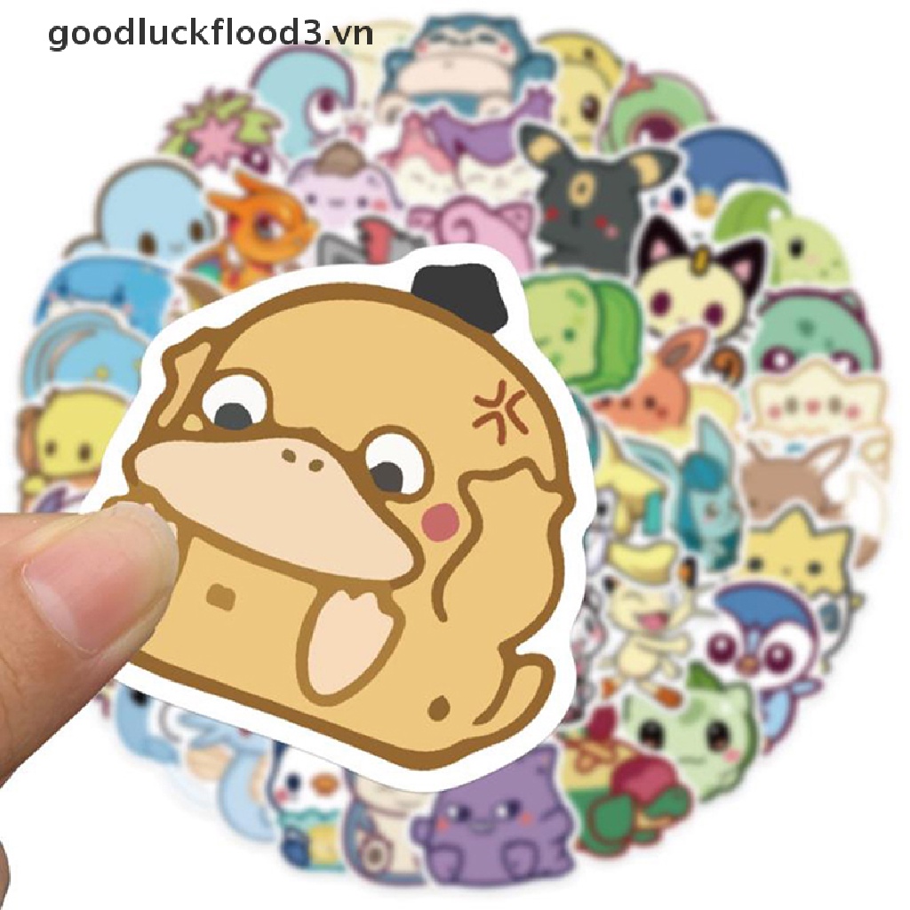 Set 50 Miếng Dán Hình Pokemon graffiti Trang Trí Ván Trượt / Laptop / Hành Lý / Hành Lý