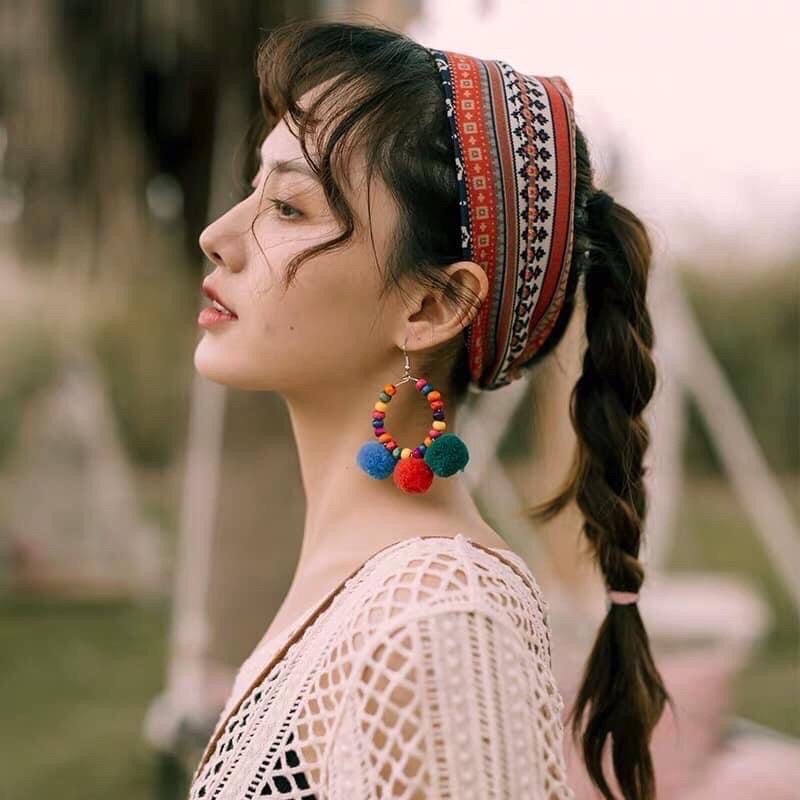 Bông Tai / Khuyên Tai Boho_Vintage Sắc Màu M180 Chụp Ảnh thời trang nữ giới
