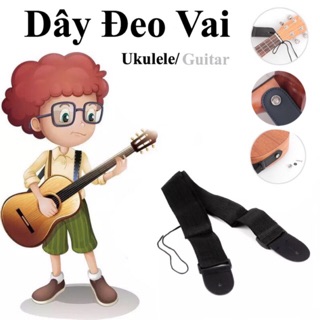 Dây đeo đàn Ukulele/Guitar màu đen.