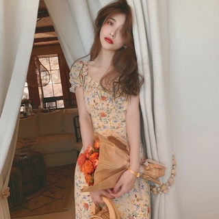 Đầm Voan In Hoa Với Thiết Kế Cổ Chữ V Xinh Xắn Dành Cho Nữ 2022