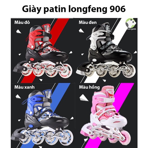 [Tặng túi]Giày patin longfeng 906 có thể điều chỉnh to nhỏ giành cho trẻ em và người lớn batin batanh Longfeng cao cấp