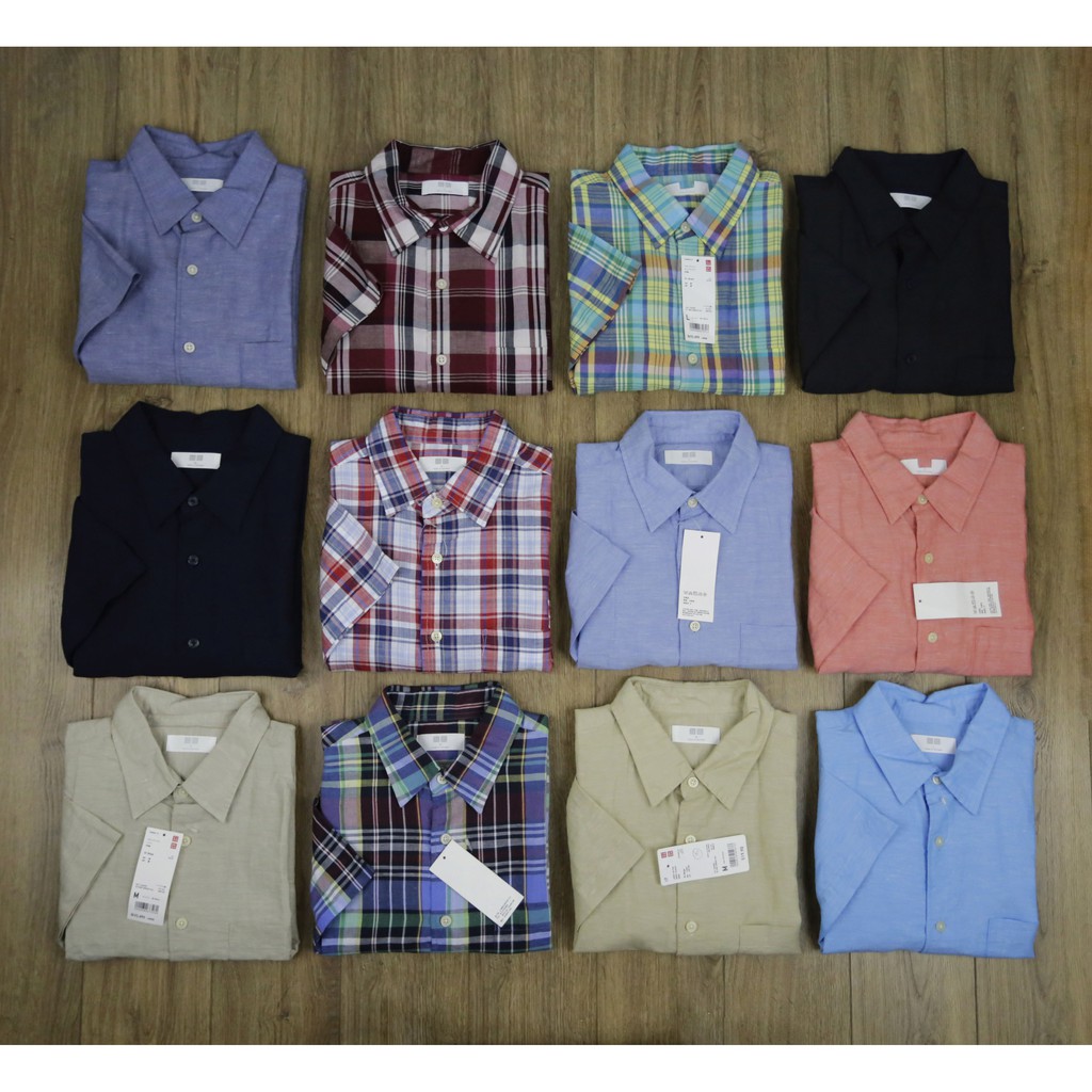 Sơ mi đũi UNIQLO ngắn tay | BigBuy360 - bigbuy360.vn
