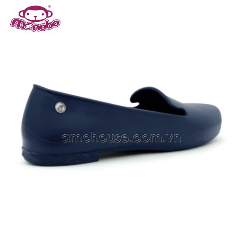 Giày Thái Lan búp bê nữ bít mũi gót kim cương nhựa cao cấp mềm MONOBO - SARA 2 - xanh navy