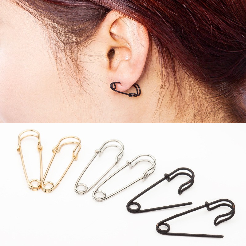 Khuyên tai thời trang kiểu hình chiếc kẹp phong cách Hàn Quốc cho nữ