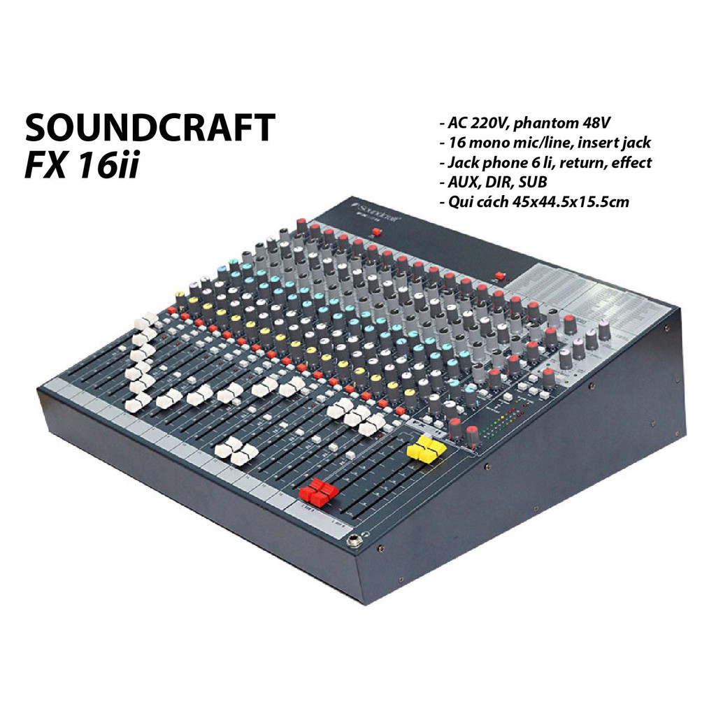 [Mã ELHACE giảm 4% đơn 300K] Mixer Soundcraft FX16II