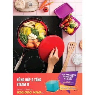 Xửng hấp Tupperware Steam It Đỏ Chili