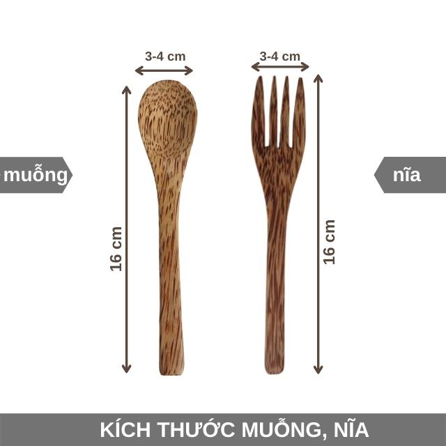 Muỗng nĩa gỗ dừa tự nhiên Bến Tre BENRI SHOP D-MUONG, D-NIA