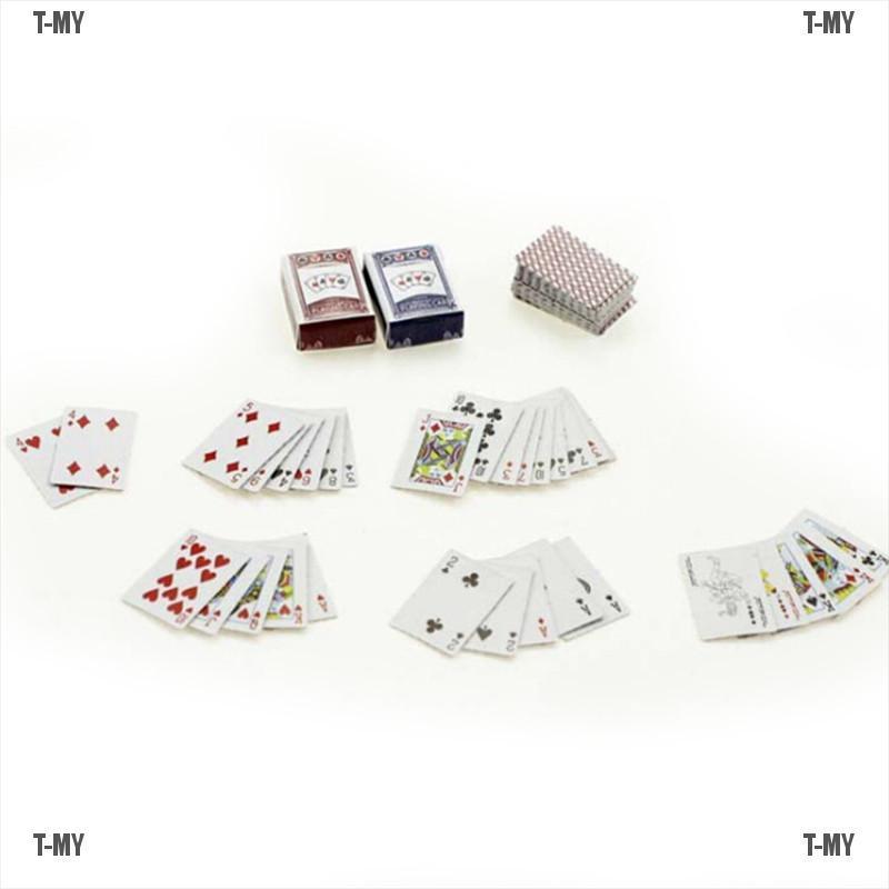 1 Bộ Bài Poker Mini Tỉ Lệ 1: 6 / 1: 12 Trang Trí Nhà Búp Bê