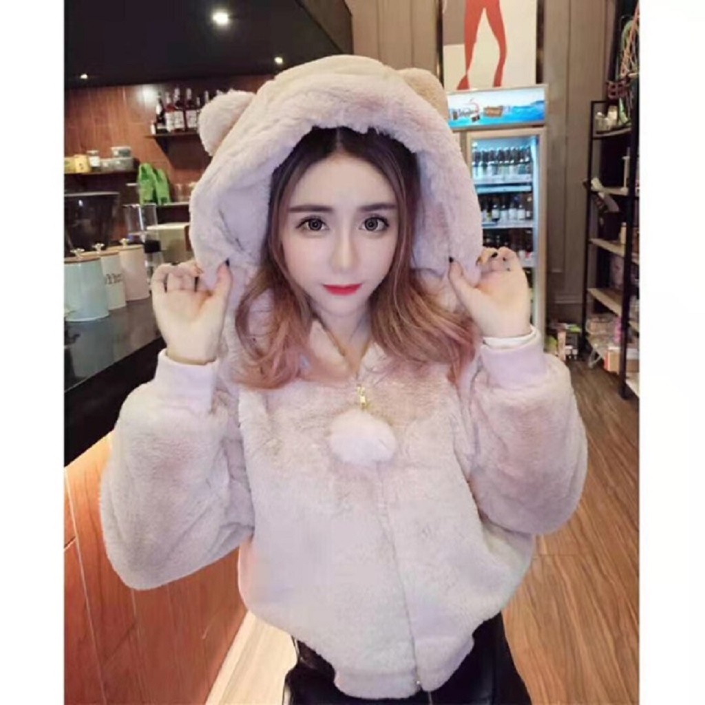 Áo Khoác Lông Gấu, 1 lớp chất mềm mịn, siêu cute | BigBuy360 - bigbuy360.vn