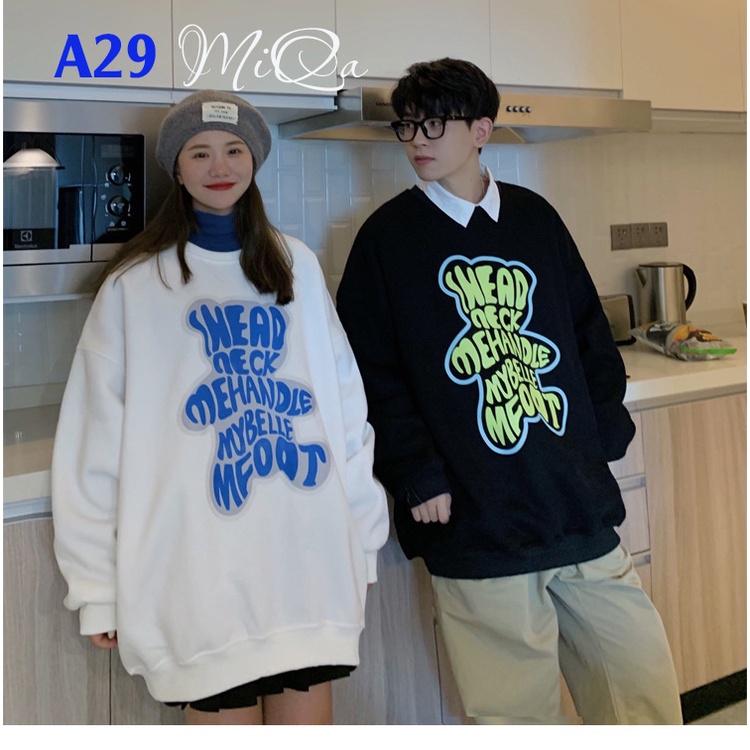 Áo Nỉ Bông Thời Trang UNISEX Hoạ Tiết Gấu Cute 🐻 / SWEATER FREESIZE 💜 MiQa 💜 #04 | BigBuy360 - bigbuy360.vn