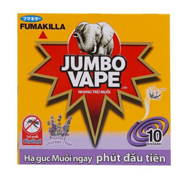 Nhang muỗi Jumbo Vape Hương Hoa Lài Hộp 10 Khoanh