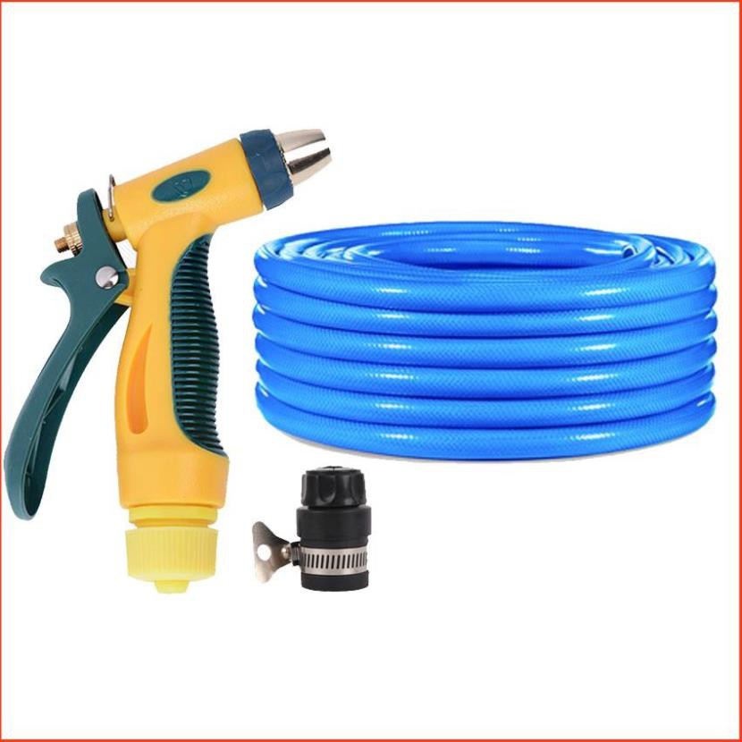 Bộ dây vòi xịt nước rửa xe,tưới cây tăng áp 3 lần 3-5m (nối nhựa đen 713-2)