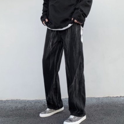 Quần jogger nam form rộng vải jeans thời trang ulzzang 2021 quần jogger nam dài ống rộng unisex bo gấu thể thao đi chơi