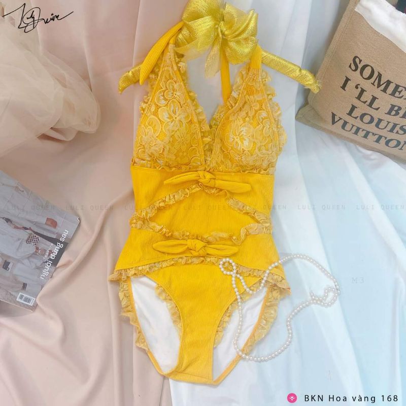 Bikini liền thân hoa vàng SIÊU NỔI BẬT, chất liệu cao cấp, tôn dáng, che khuyết điểm tuyệt đối, màu sắc bắt mắt