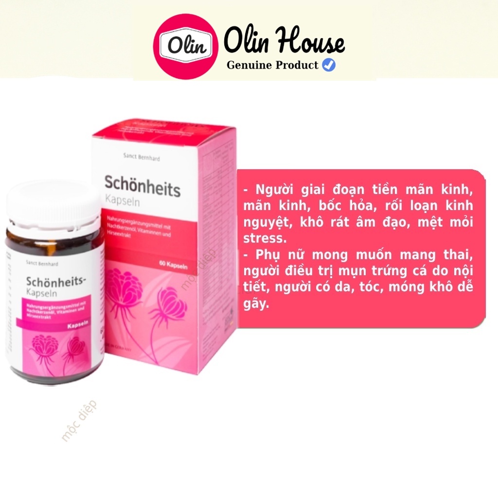 Tinh dầu hoa anh thảo Đức 60 viên - Viên uống trắng da điều hòa nội tiết tố nữ - Olin House