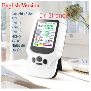 Máy đo chất lượng không khí pm2.5 / 1.0 / 10, formaldehyde, tvoc, nhiệt độ, độ ẩm dienmern dm502