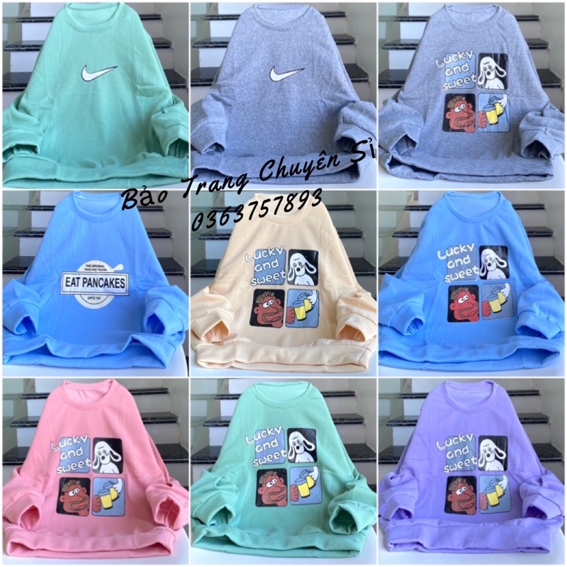 Áo Nỉ Sweater Nỉ Cổ Tròn Hình Cute Form Rộng Unisex Chất Nỉ Lót Bông Toàn bộ ảnh thật | BigBuy360 - bigbuy360.vn