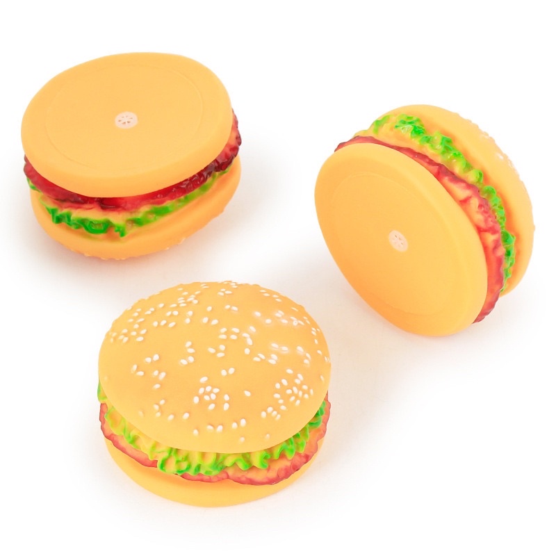 Đồ chơi Bánh Hamburger kêu bíp bíp cho chó mèo chơi giải tỏa stress - Đồ chơi cho chó mèo