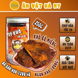 Khô bò miếng mềm Hồng Ngự hũ 250g đồ ăn vặt Hà My