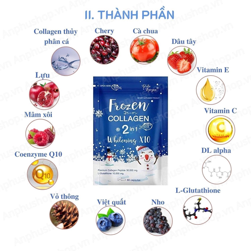 Viên uống trắng da Frozen Collagen Thái Lan - Sản phẩm chính hãng