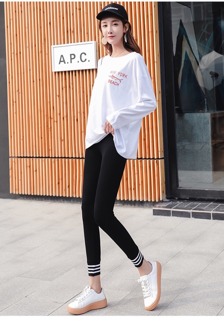 Quần legging thun bo lai big size 3 sọc size lớn 4Xl 65-80kg
