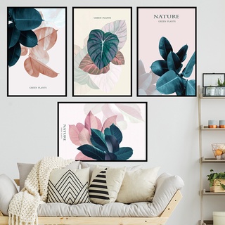 Decal dán tường mẫu Giả tranh treo tường hoa lá ZH84