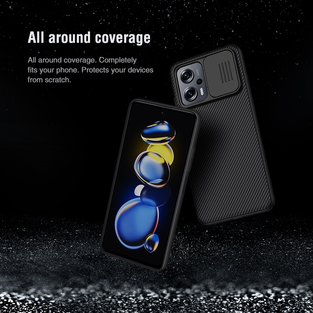 Ốp Điện Thoại Nillkin Bằng PC Cứng Có Nắp Trượt Bảo Vệ Camera Cho Xiaomi Redmi Note 12T Pro / Note 11T Pro / Note 11T Pro Plus 5G