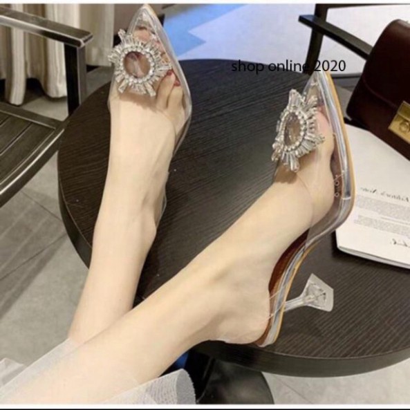 Q234 Dép cao gót nữ đính đá sang trọng Q234