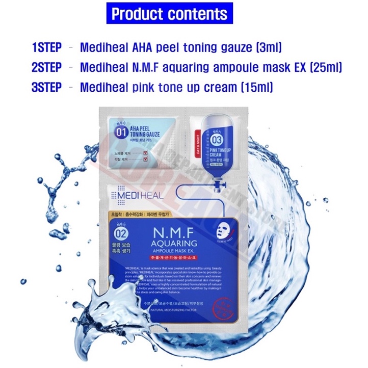 Mặt Nạ Cấp Ẩm 3 Steps N.M.F Aquaring Ampoule Mask EX