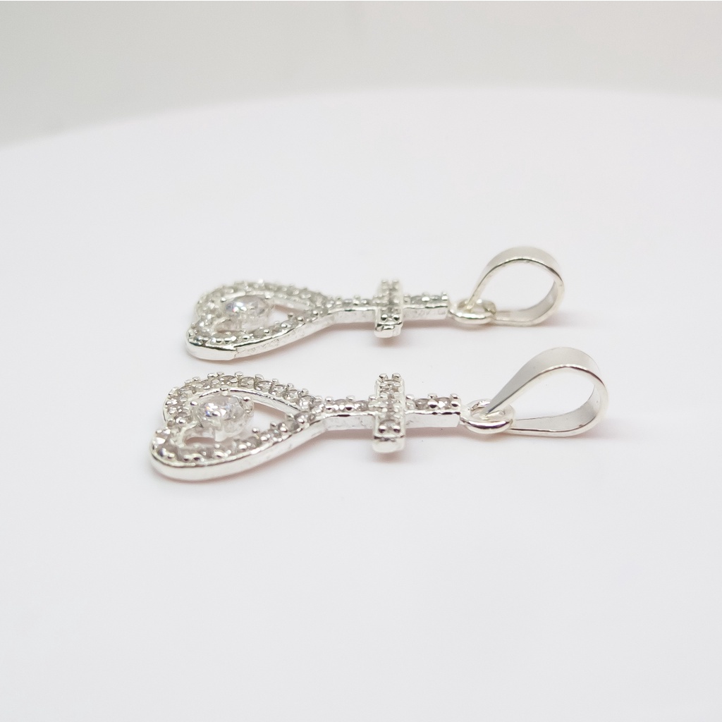 Mặt dây chuyền thiên tâm, dấu thiên tâm trái tim đính pha lê lung linh chất liệu bạc 925 cao cấp T&T Jewelry - MT4