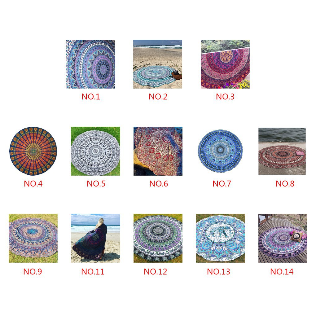 Round Totem Pattern Beach Towel Yoga Mat Chiffon Tablecloth