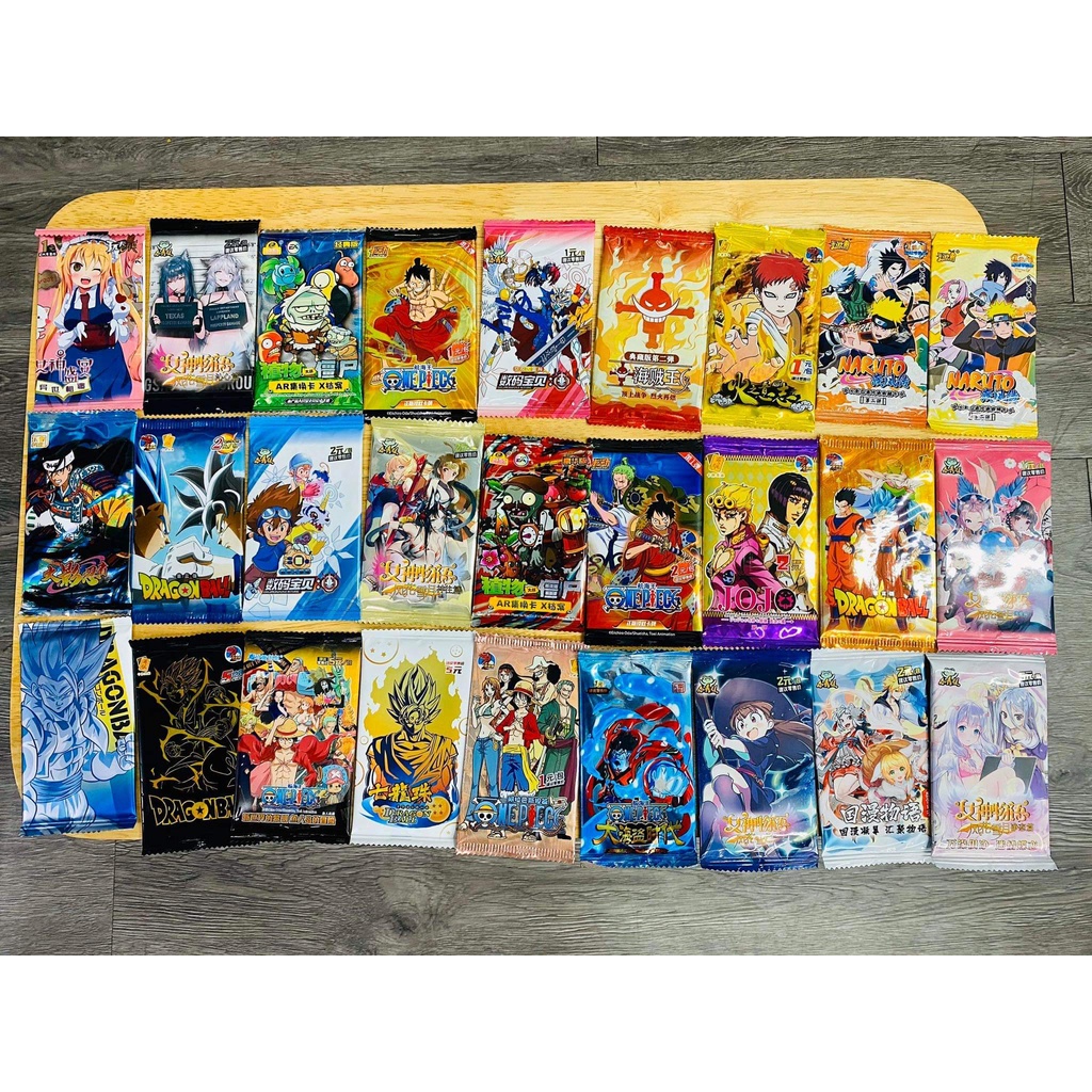 Set 5 ảnh thẻ nhân phẩm Anime Kimetsu No Yaiba, Naruto, One Piece, Dragon Ball, Waifu, Jujutsu Kaisen, Conan