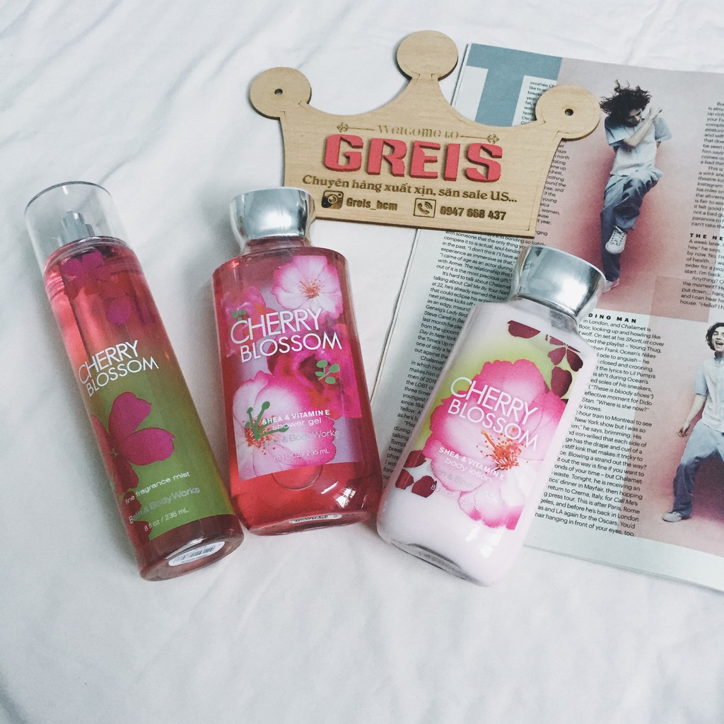 [Có bill US] Bath & Body Works - Set body care Cherry Blossom