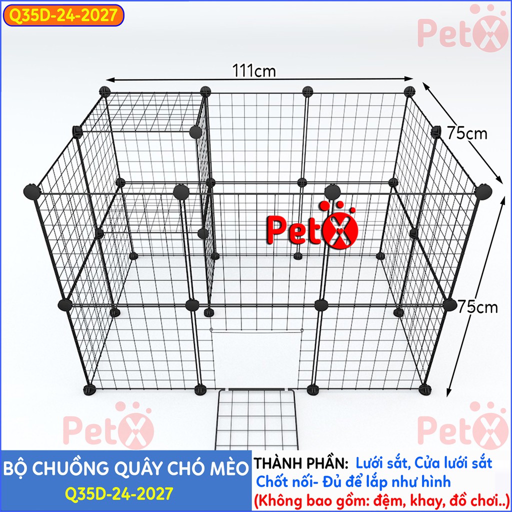 Quây chuồng chó mèo lắp ghép PetX nuôi thú cưng sơn tĩnh điện giá rẻ-10