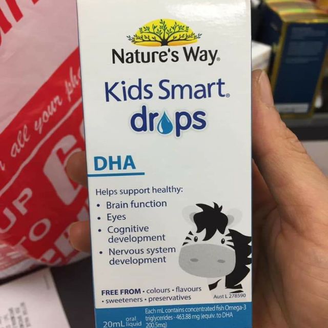 DHA dạng nhỏ giọt cho bé từ 1 tháng tuổi Nature's way Kidsmart