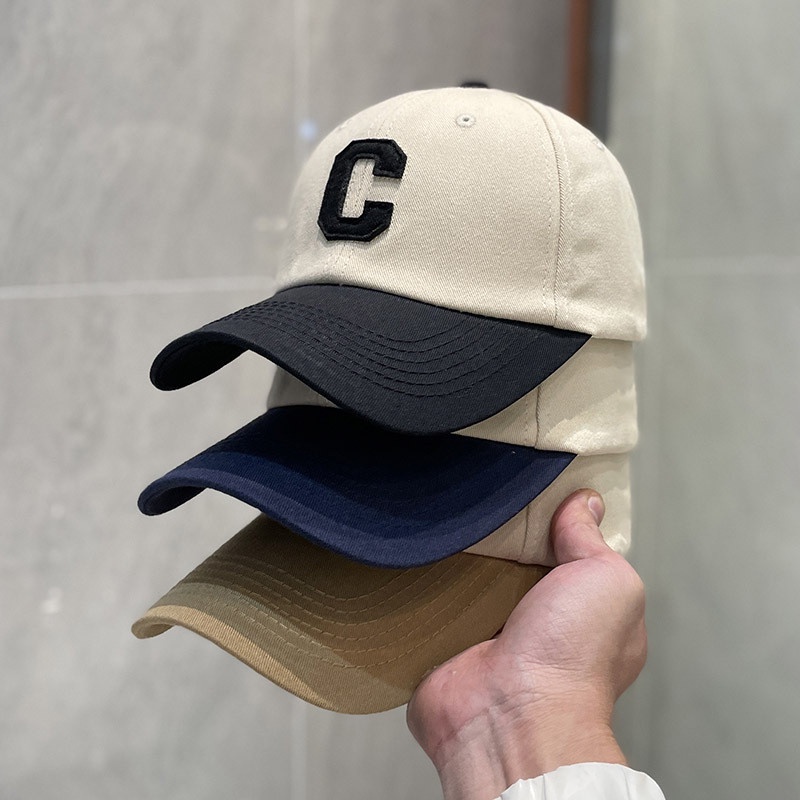 Nón lưỡi trai nam nữ thể thao Hàn Quốc thiết kế phối 2 màu Thêu Chữ C thời trang ulzzang - BL135