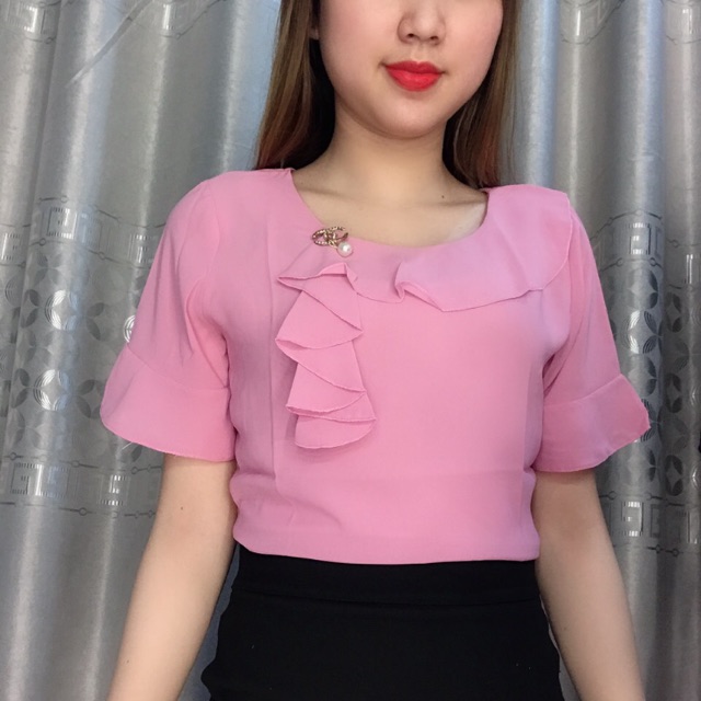 Áo công sở shop tự may theo số đo yêu cầu của chị e