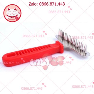 ⚡𝐅𝐑𝐄𝐄𝐒𝐇𝐈𝐏⚡ Lược chải lông cho chó mèo cán đỏ ( bồ cào )